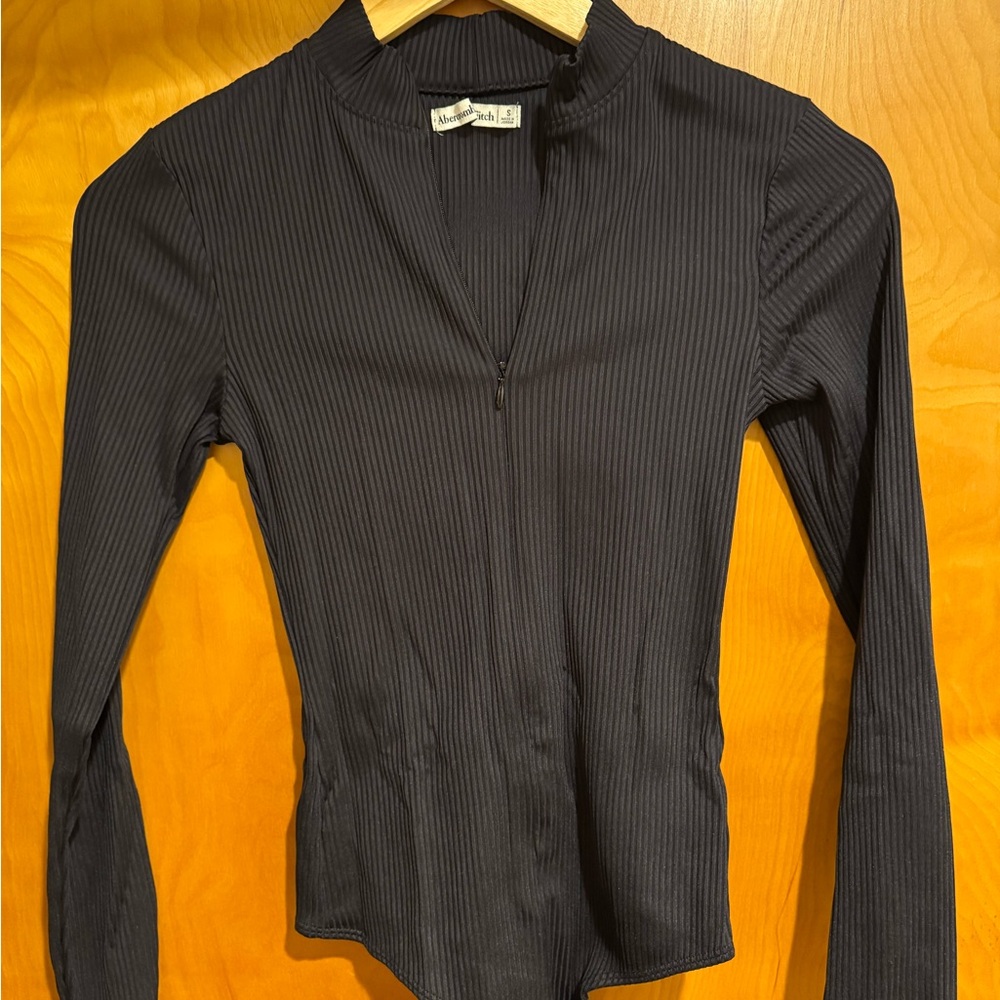 Black Ribbed body suit